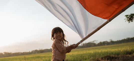girl with nasional flag