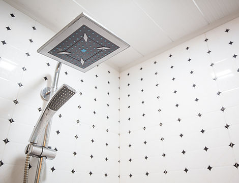Close-up image of bathroom shower