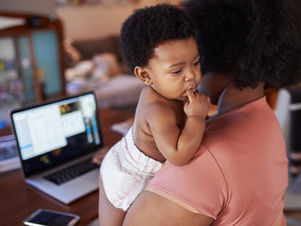 Busy mum juggling work and baby - Baby Photography Melbourne