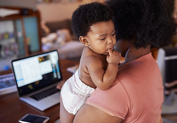 Mother Working from Home