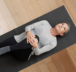 Stretching on Yoga Mat