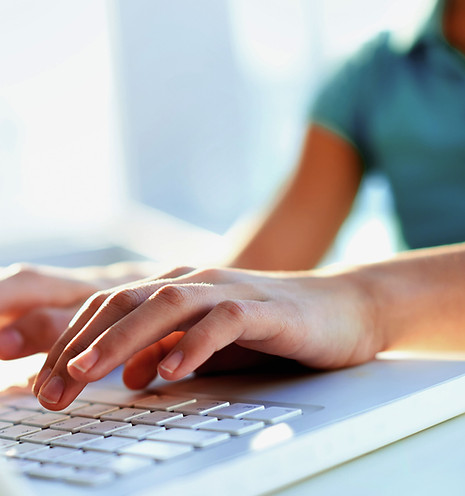Typing on Laptop