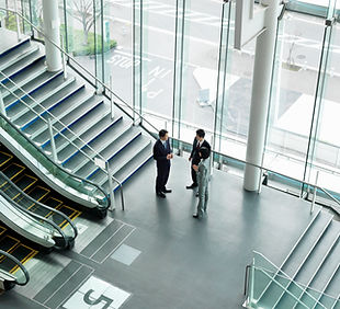 Conversation by the Stairs