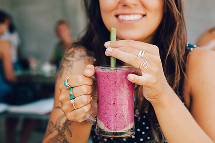 Woman Holding Smoothie