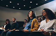 People listening at a seminar or workshop