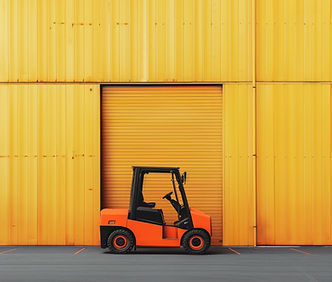 Orange Forklift Outdoors