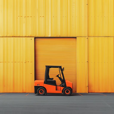Orange Forklift Outdoors