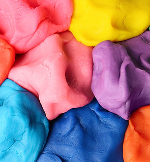 Colorful Playdough Closeup