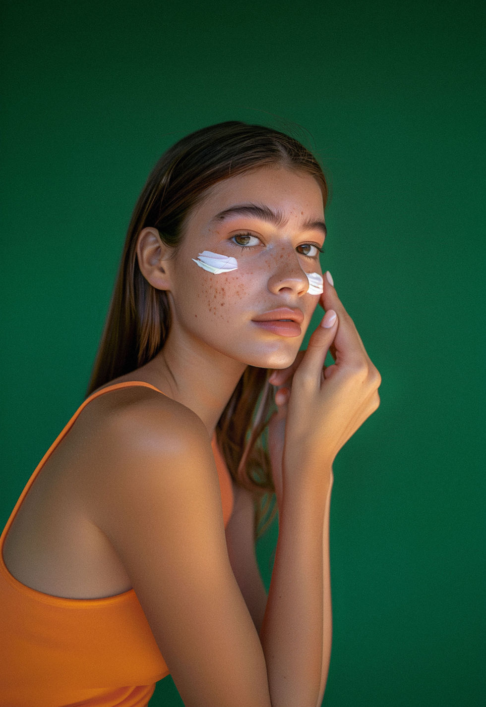 Woman Applying Skincare