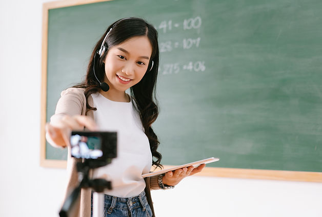 Teacher Filming Online Lecture