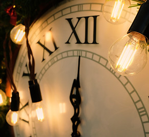 Retro Clock and Glowing Lights