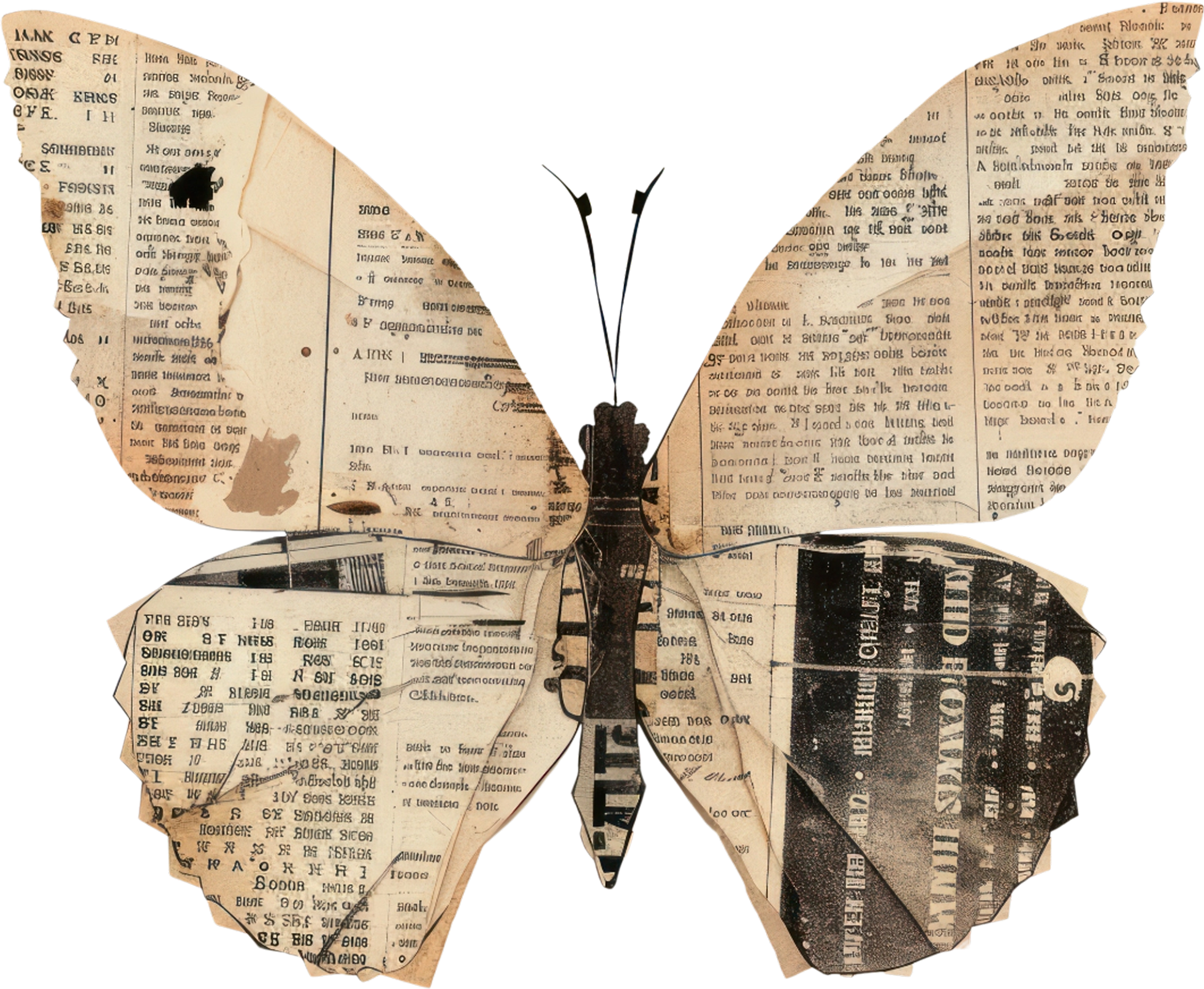 Newspaper Butterfly Art
