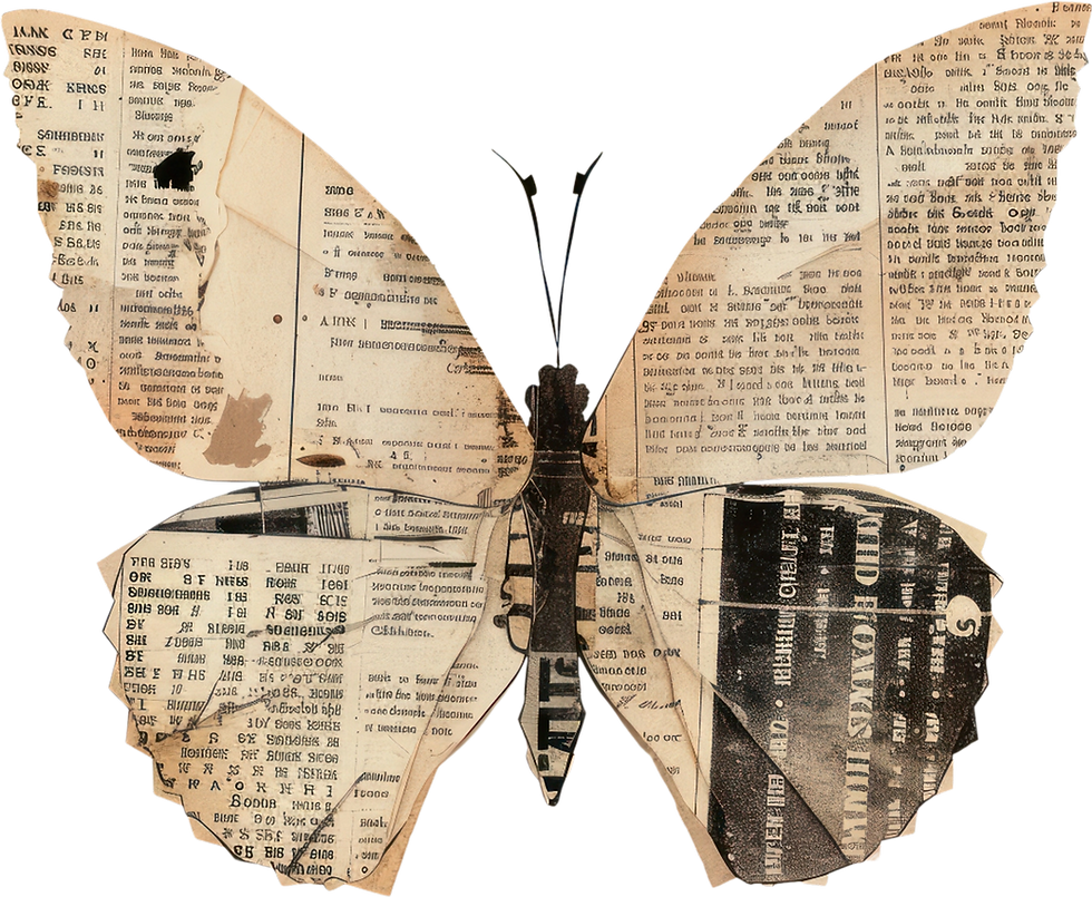 Newspaper Butterfly Art