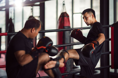 Boxing in gym