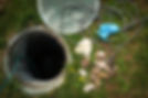 Unclogging septic system. Cleaning and unblocking drain full of disposable wipes and other