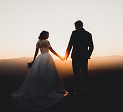 Marriage photoshoot at sunset