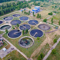Image of Aerial View of Industrial Sewage Filtration System with Landscape around it. Licensed Sealed Engineering Plumbing Blueprint Plans Services Construction Project Available. Book us today! Call us at: (305) 680-3283.