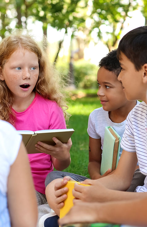 Children Outdoor Reading
