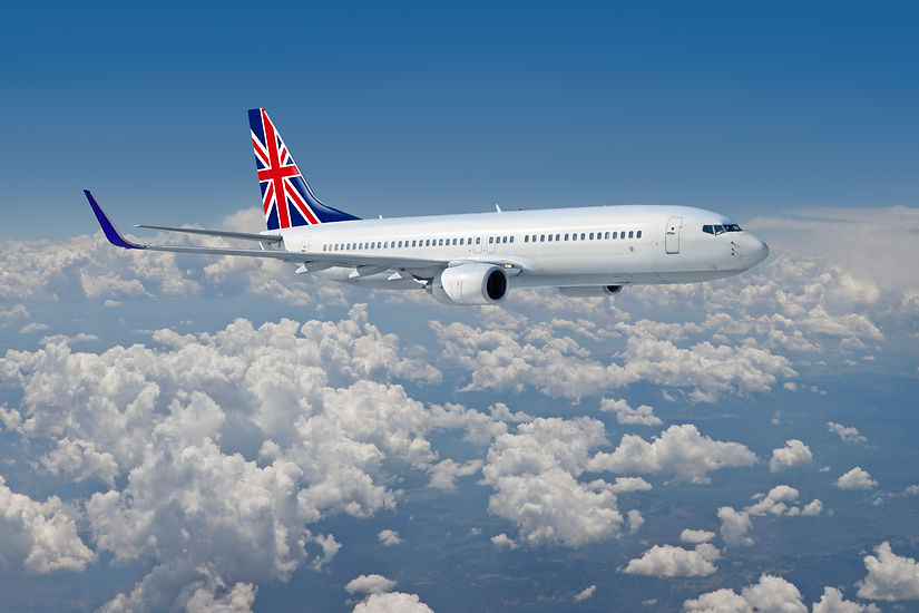 Country flag in airplane tail