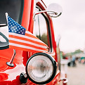American Flag on Truck