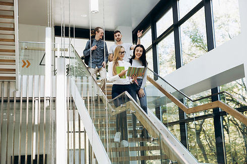 Students Walking Down Stairs