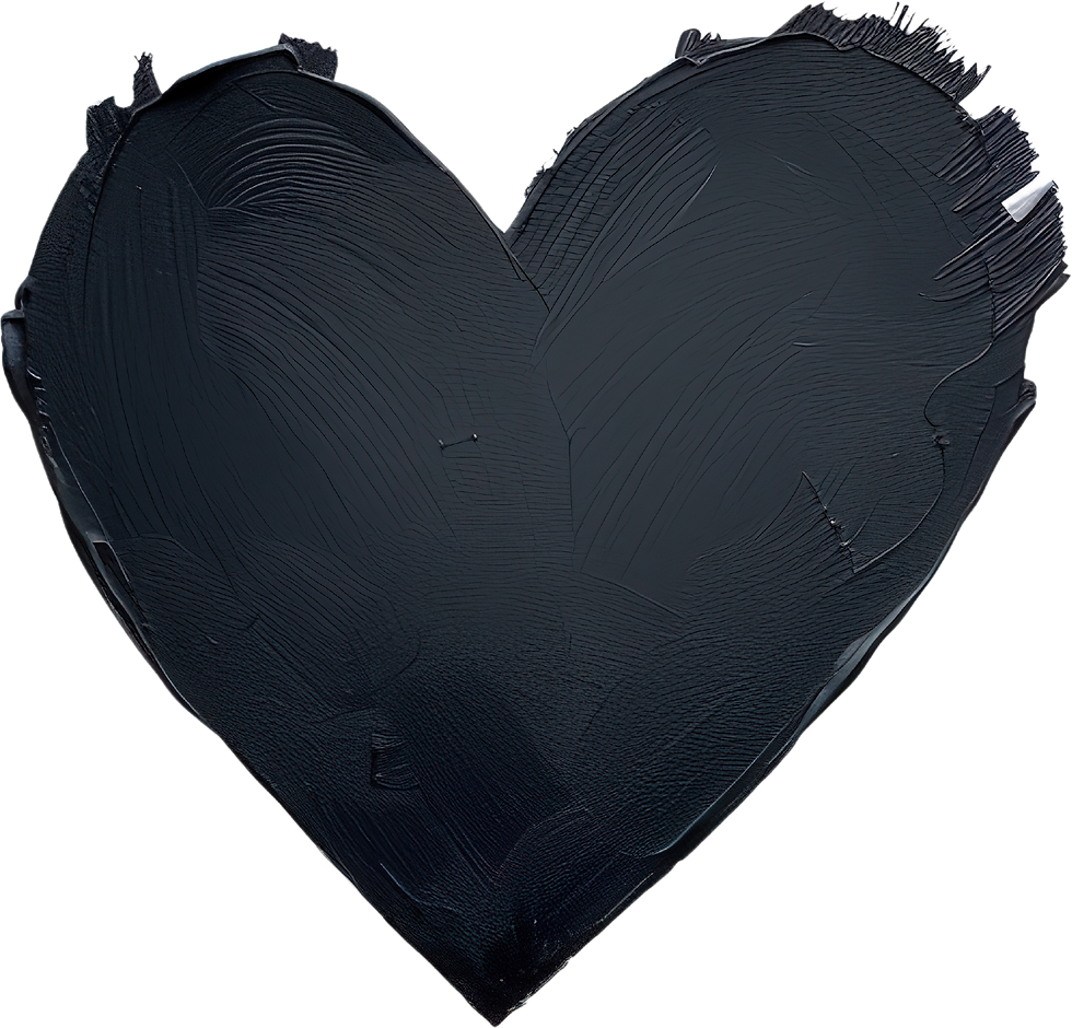 Black Textured Heart
