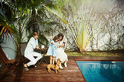 Jugando con el perro