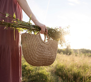 Woman Holding Flowers