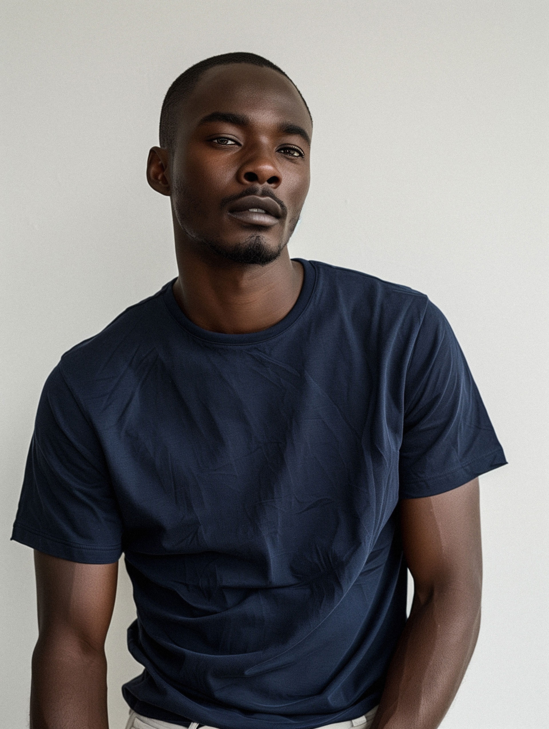 Man in Navy Shirt