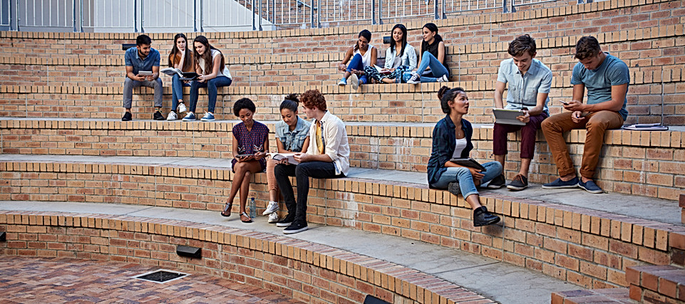 Students Studying Outside