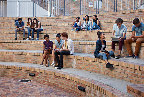 Students Studying Outside