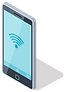 Smartphone con icona Wi-Fi