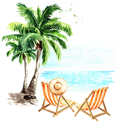 Ilustração de praia tropical