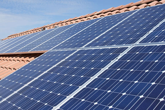 Close up of professionally installed solar panels