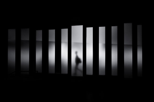 Silhouette Behind Glass