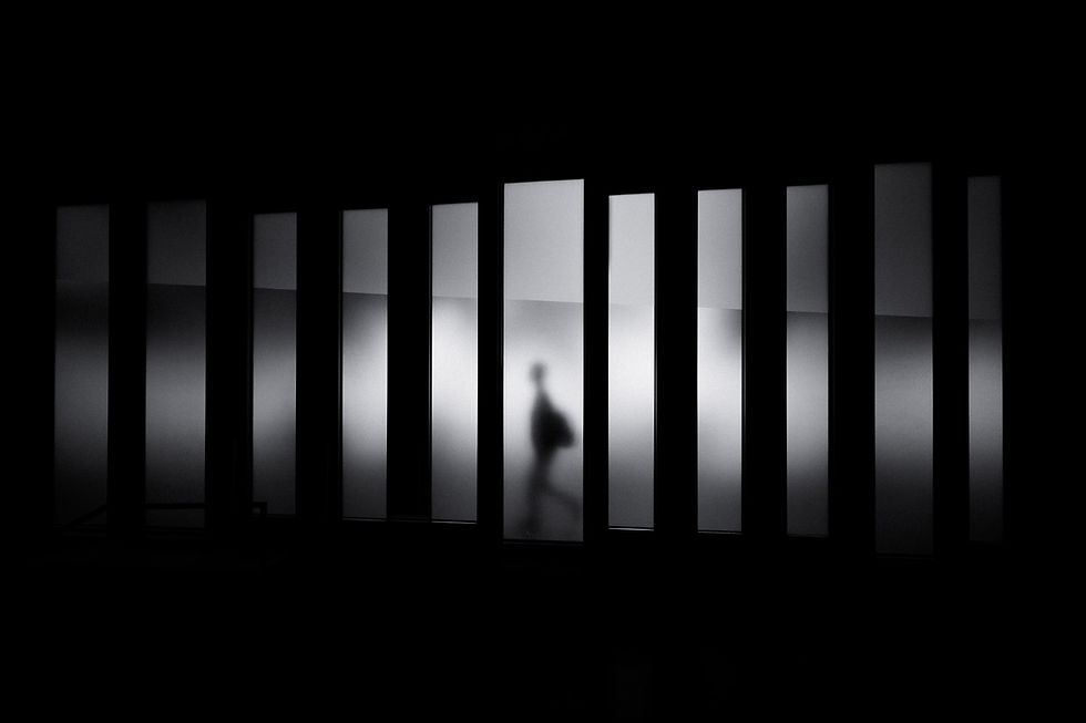 Silhouette Behind Glass