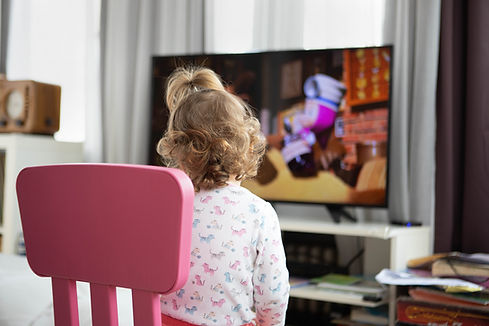 Child watching cartoons