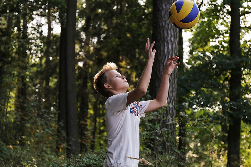 Playing Volleyball Outdoors