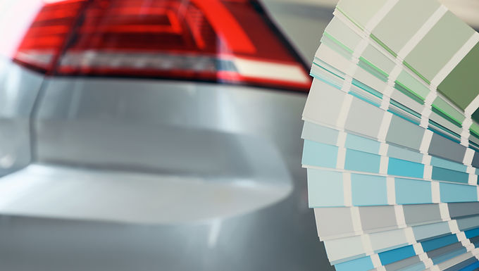 Car bumper scuff being repaired by SMART technician near Medway with colour-matched paint finish.