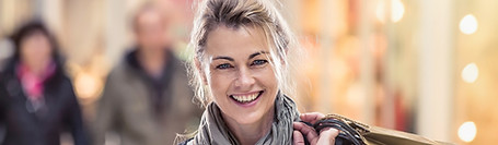 Person smiling and shopping