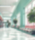 Modern hospital hallway