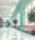 Modern hospital hallway