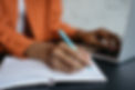 Closeup of pen and notepad