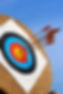 Close-up arrows lodged in the bull's-eye