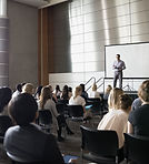 Professor Lecturing on Stage