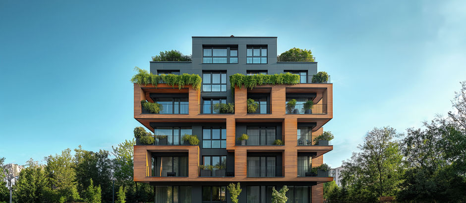 a professional West London apartment block / building exterior (clean, modern).