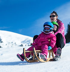 Sledding with children