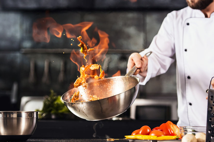 event caterers London, chef cooking