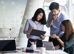 Colleagues working together on a team project