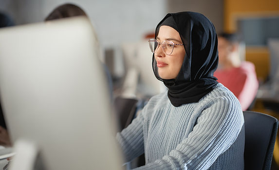 Woman Working on Computer
